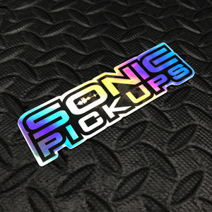 sonic pickups, holographic, sticker